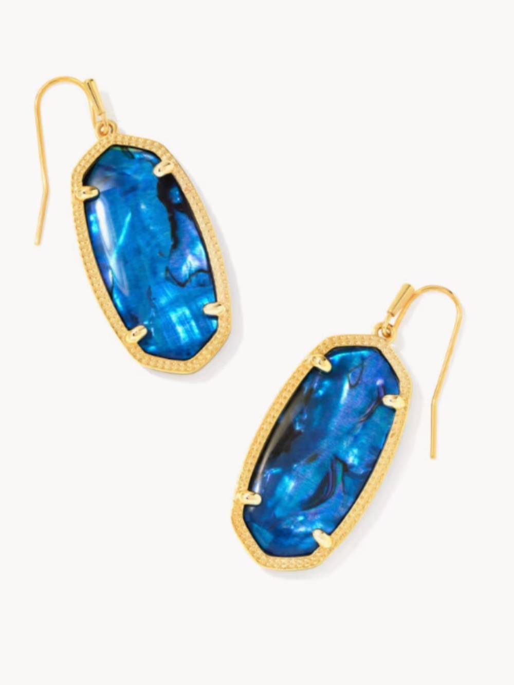 Kendra Scott Elle Earrings Navy Abalone Gold